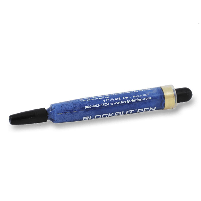 Blue Blockout Pen – Pinhole & Touch-Up Pen for Water-Based Screen Printing