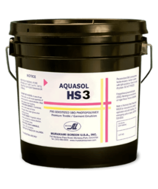 Murakami Aquasol HS3 Emulsion - High-Durability, Water-Resistant Screen Printing Emulsion - for Thick Print Applications