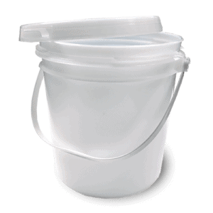 Empty Gallon Clear Mixing Containers with Lids