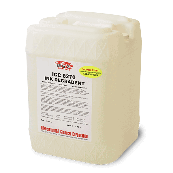 ICC 8270 Premium Ink Degradent – Fast, Non-Caustic Plastisol Ink Remover for Screen Printers