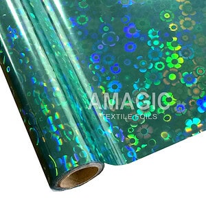 AMagic Holographic BFK201 Flower Power Heat Transfer Foil - Create Shiny Metallic Designs