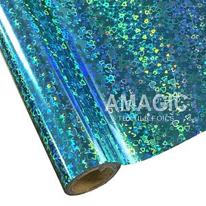 AMagic Holographic BFKP74 Hearts Heat Transfer Foil - Create Shiny Metallic Designs