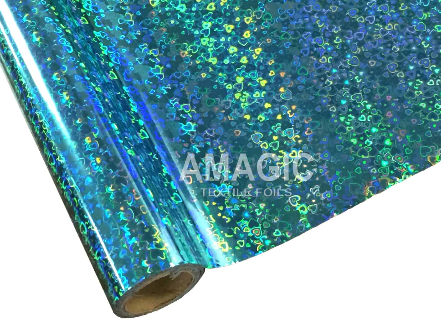 AMagic Holographic BFKP74 Hearts Heat Transfer Foil - Create Shiny Metallic Designs