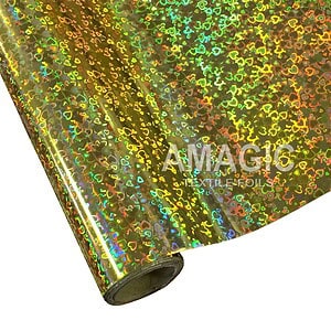 AMagic Holographic HCKP74 Hearts Heat Transfer Foil - Create Shiny Metallic Designs