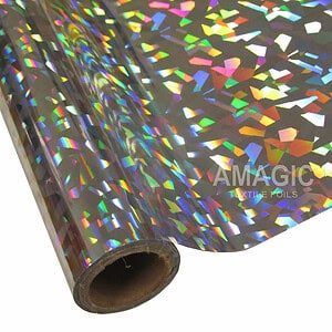 AMagic Holographic S0HP38 Cracked Ice Heat Transfer Foil - Create Shiny Metallic Designs