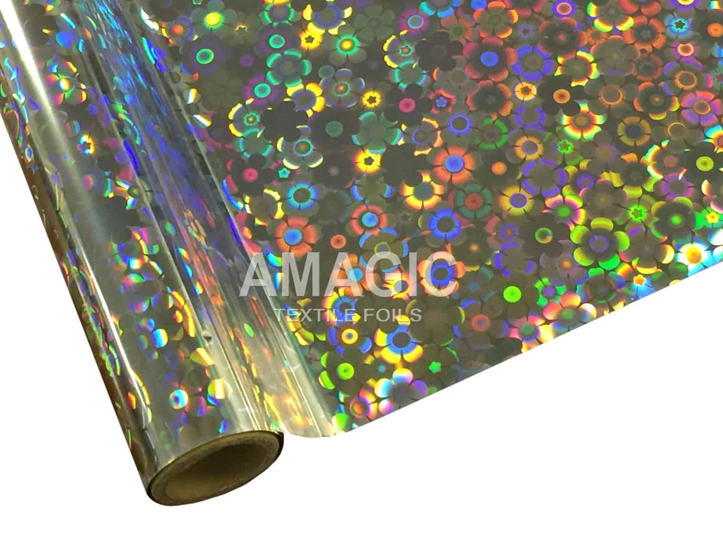 AMagic Holographic S0K201 Flower Power Heat Transfer Foil - Create Shiny Metallic Designs