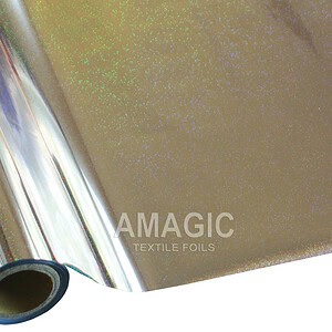 AMagic Holographic S0KP12 Pixie Dust Heat Transfer Foil - Create Shiny Metallic Designs