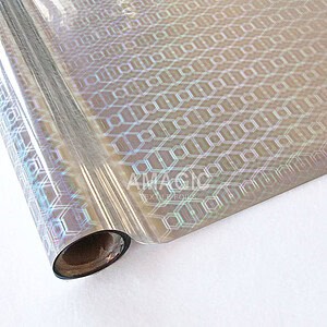 AMagic HolographicS0KP38 Hexagon Heat Transfer Foil - Create Shiny Metallic Designs