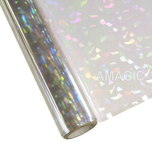 AMagic Holographic T3HP38 Clear Cracked Ice Heat Transfer Foil - Create Shiny Metallic Designs