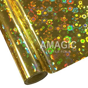 AMagic Holographic HCK201 Flower Power Heat Transfer Foil - Create Shiny Metallic Designs