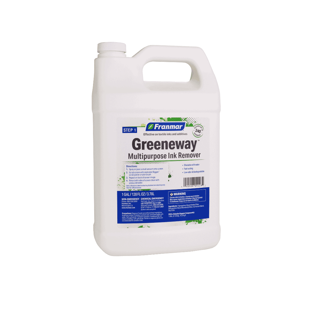 Franmar Greeneway™ Multi-Purpose Ink Remover – Eco-Friendly Screen Cleaning for All Ink Systems