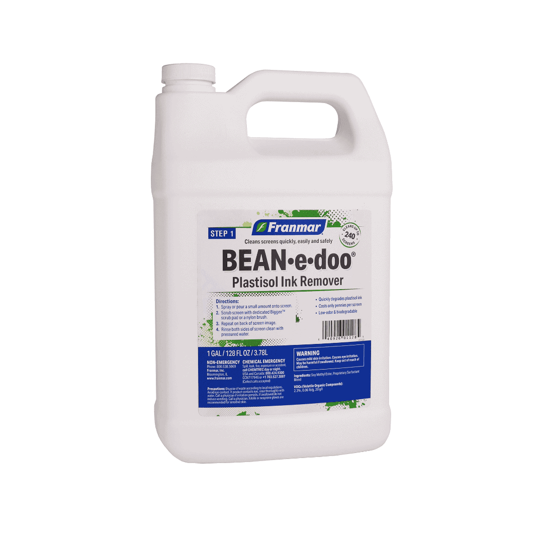 Franmar Bean-e-doo® Plastisol Ink Remover – Soy-Based, Low-Odor Ink Cleaner for Screen Printers