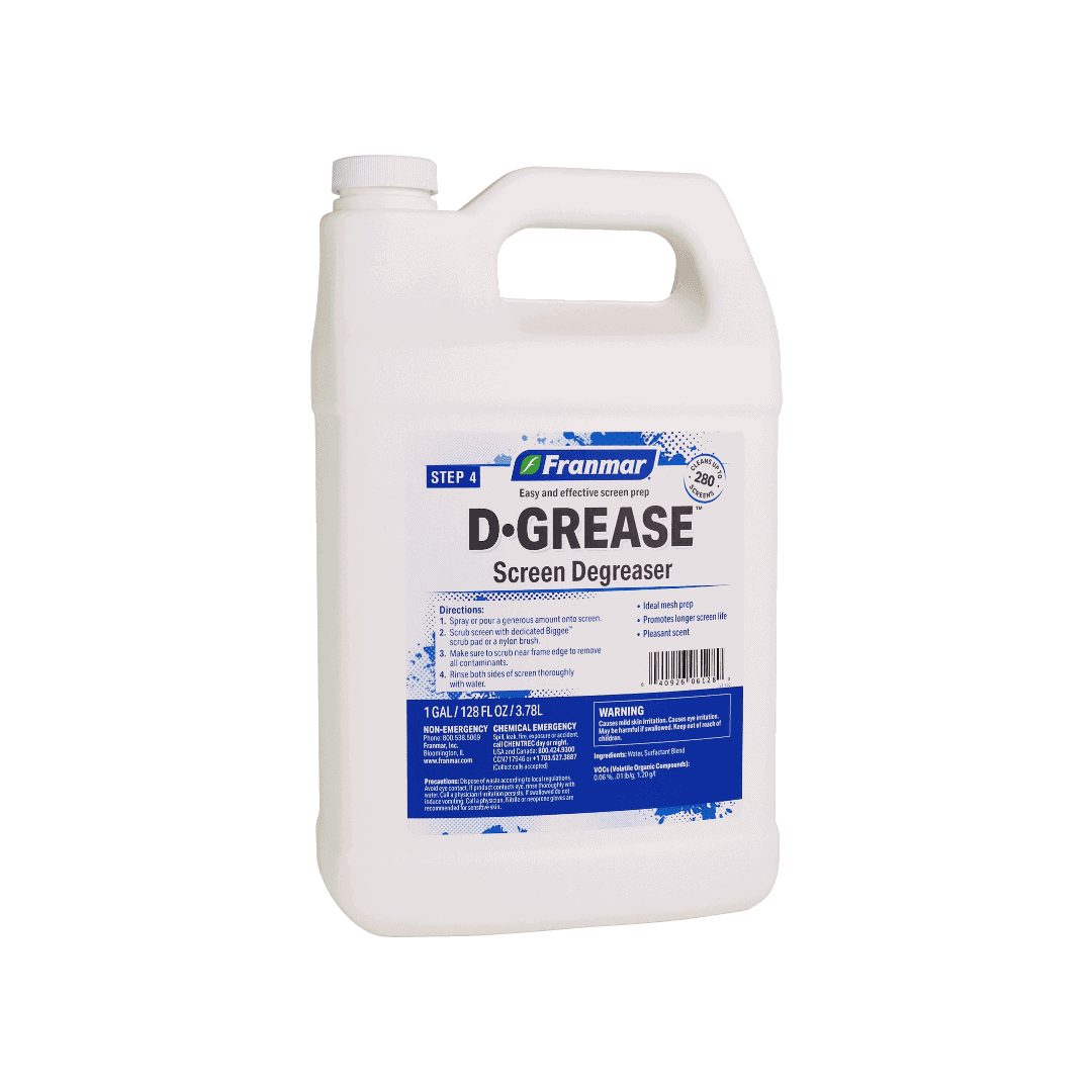 Franmar Screen Degreaser D-Grease – Professional Mesh Prep Degreaser for Screen Printers