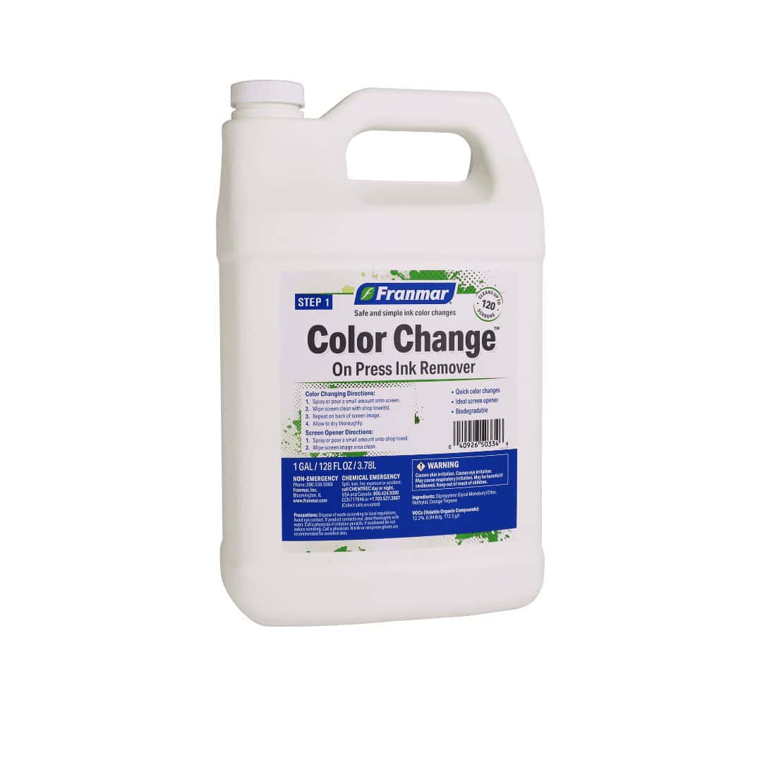 Franmar On-Press Color Change – Soy-Based On-Press Cleaner for Fast Screen Printing Color Changes
