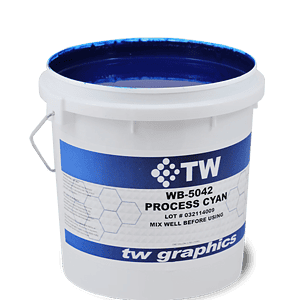 TW 5042 Gloss Halftone Cyan Water Based Poster Ink – Perfect for Flat Stock