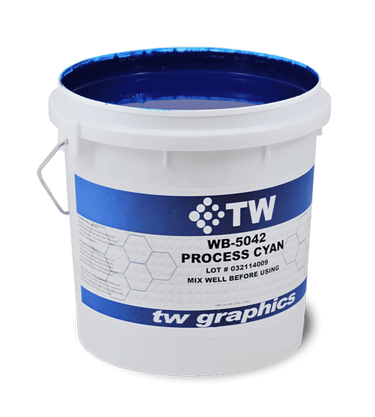 TW 5042 Gloss Halftone Cyan Water Based Poster Ink – Perfect for Flat Stock