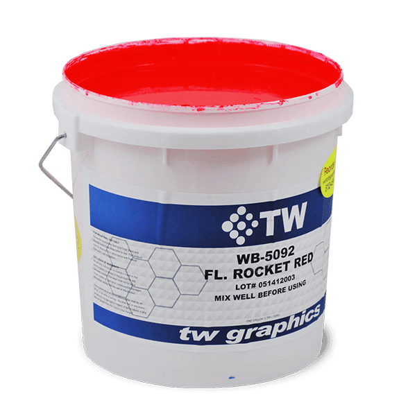 TW 5092 Gloss Rocket Red Water Based Poster Ink – Perfect for Flat Stock