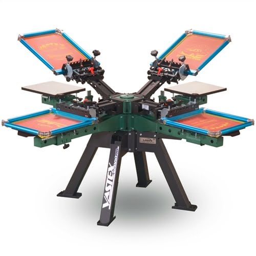 Vastex v2000 4 color 4 station screen printing press