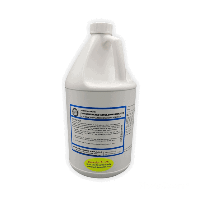Printers Choice Emulsion Remover Concentrate 1:30 – High-Strength Screen Reclaim Solution for Screen Printers Printers Choice Emulsion Remover Concentrate 1:30 – High-Strength Screen Reclaim Solution for Screen Printers