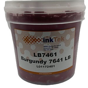 Inktek 7461 Burgundy Plastisol Ink - Low Cure Formula for Optimal Screen Printing