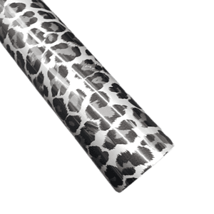 River City 20” Leopard Silver Foil Heat Transfer Vinyl Pattern - Metallic Brilliance