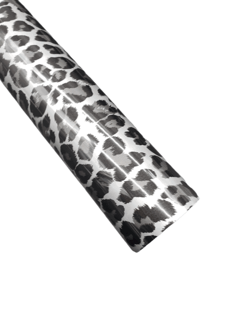River City 20” Leopard Silver Foil Heat Transfer Vinyl Pattern - Metallic Brilliance