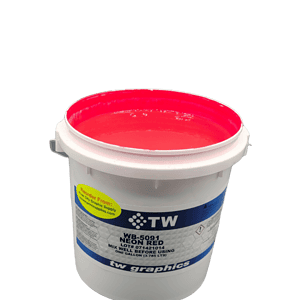 TW 5091 Gloss Neon Red Water Based Poster Ink – Perfect for Flat Stock