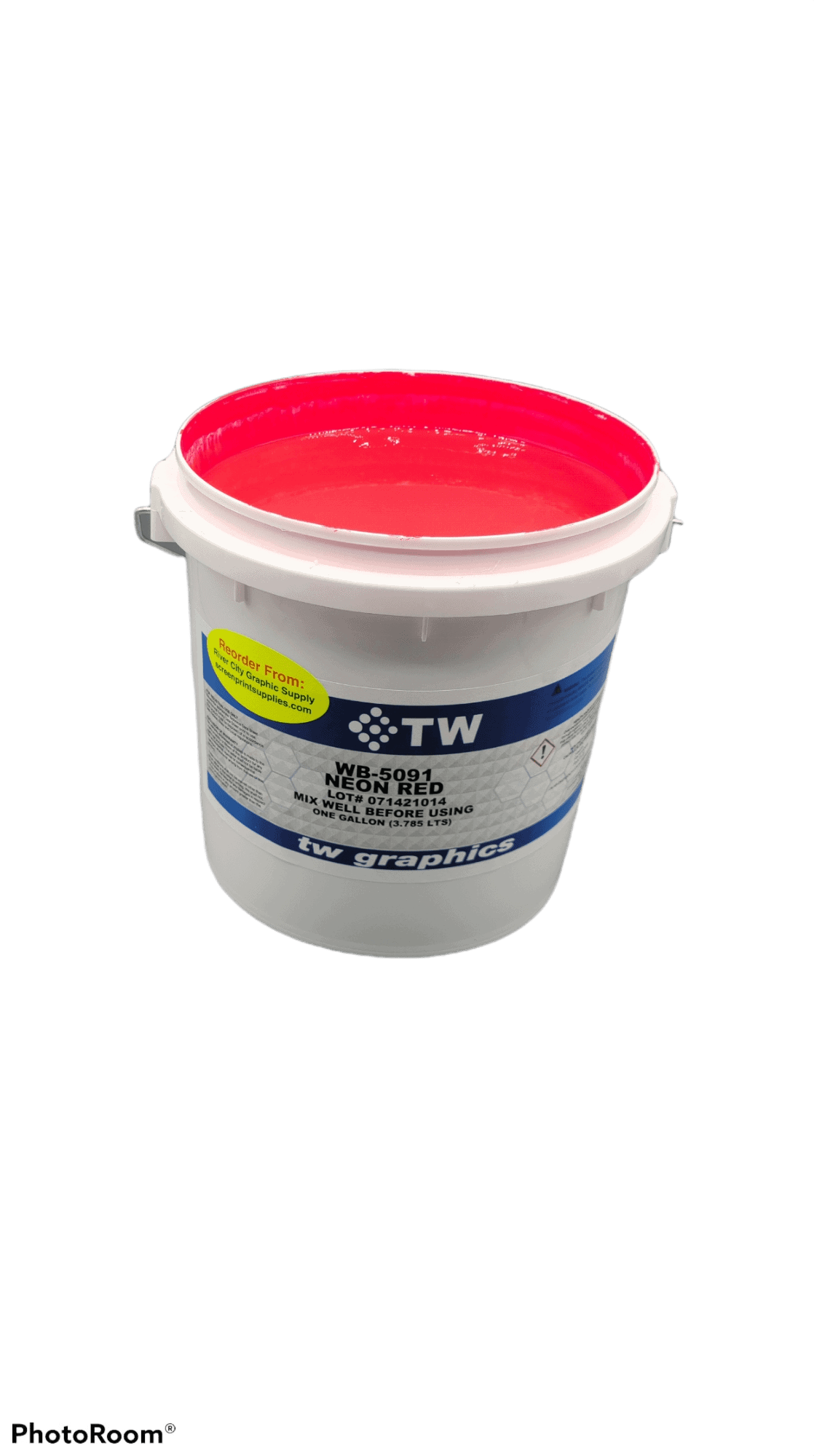 TW 5091 Gloss Neon Red Water Based Poster Ink – Perfect for Flat Stock