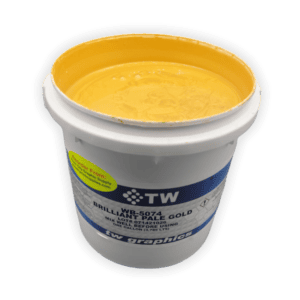 TW 5074 Gloss Brilliant Pale Gold Water Based Poster Ink – Perfect for Flat Stock