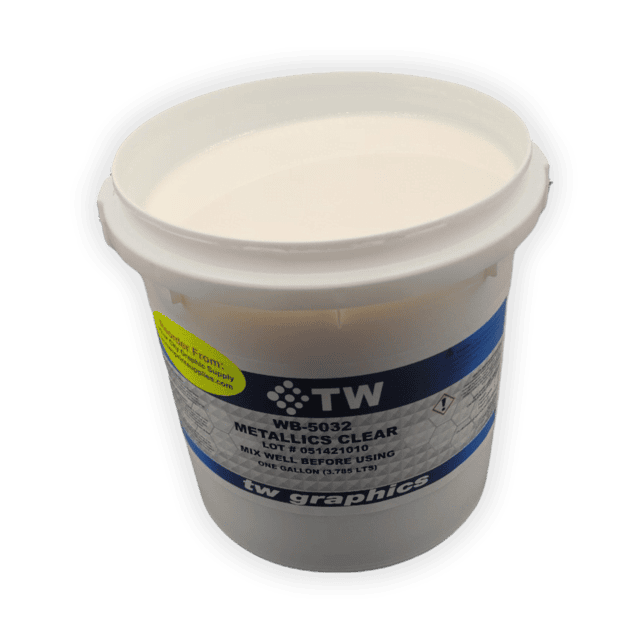 TW 5032 Gloss Metallic Clear Water Based Poster Ink – Perfect for Flat Stock