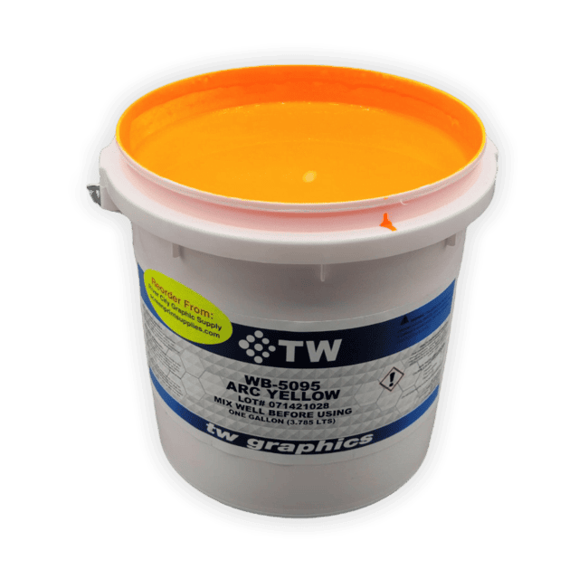 TW 5095 Gloss Arc Yellow Water Based Poster Ink – Perfect for Flat Stock