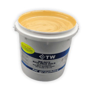 TW 5072 Gloss Rich Pale Gold Water Based Poster Ink – Perfect for Flat Stock
