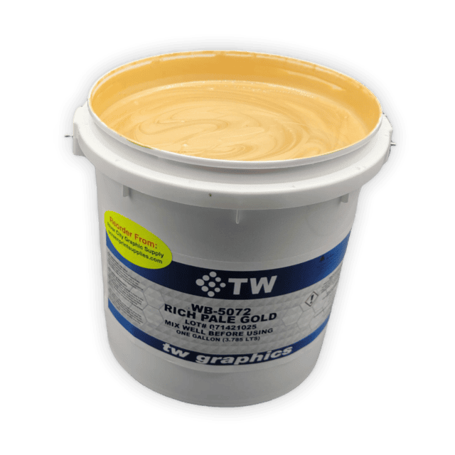 TW 5072 Gloss Rich Pale Gold Water Based Poster Ink – Perfect for Flat Stock