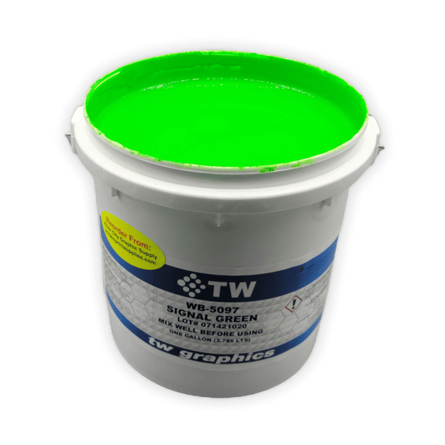 TW 5097 Gloss Signal Green Water Based Poster Ink – Perfect for Flat Stock