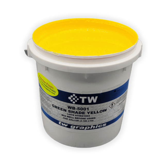 TW 5001 Gloss Green Shade Yellow Water Based Poster Ink – Perfect for Flat Stock