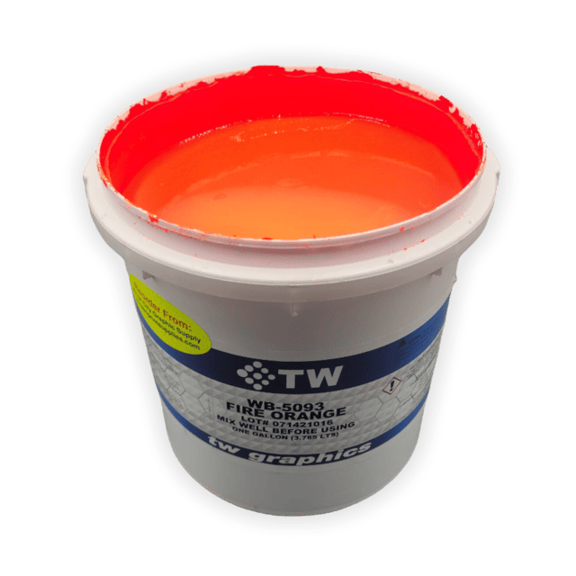 TW 5093 Gloss Fire Orange Water Based Poster Ink – Perfect for Flat Stock