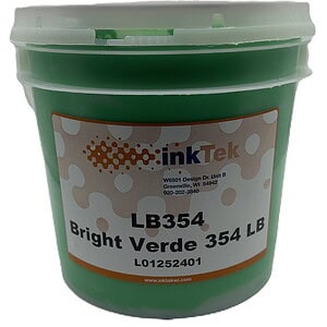 Inktek 354 Bright Verde Plastisol Ink - Low Cure Formula for Optimal Screen Printing