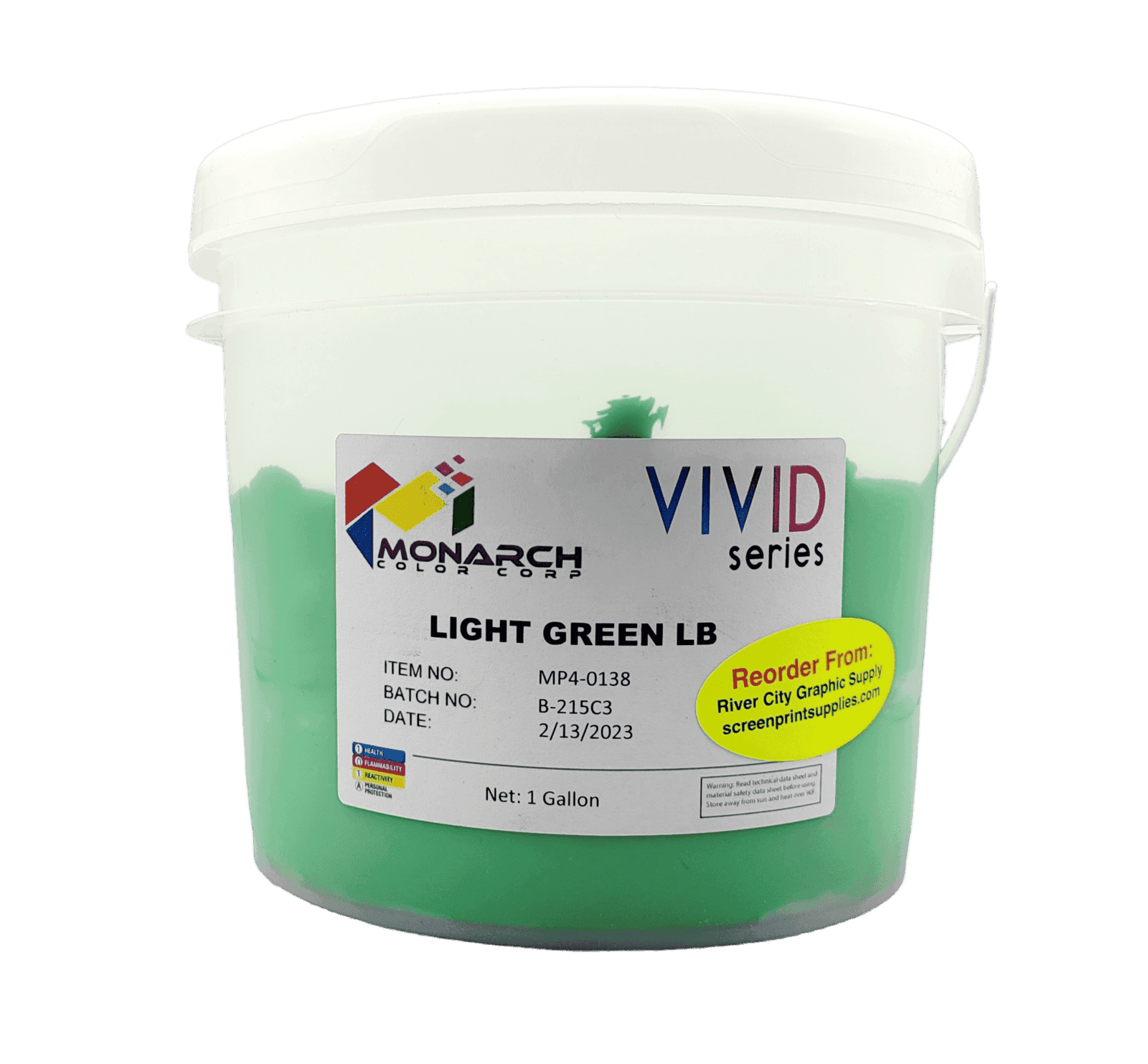 Monarch Vivid LB Light Green Plastisol Ink – Soft and Creamy Screen Printing Ink
