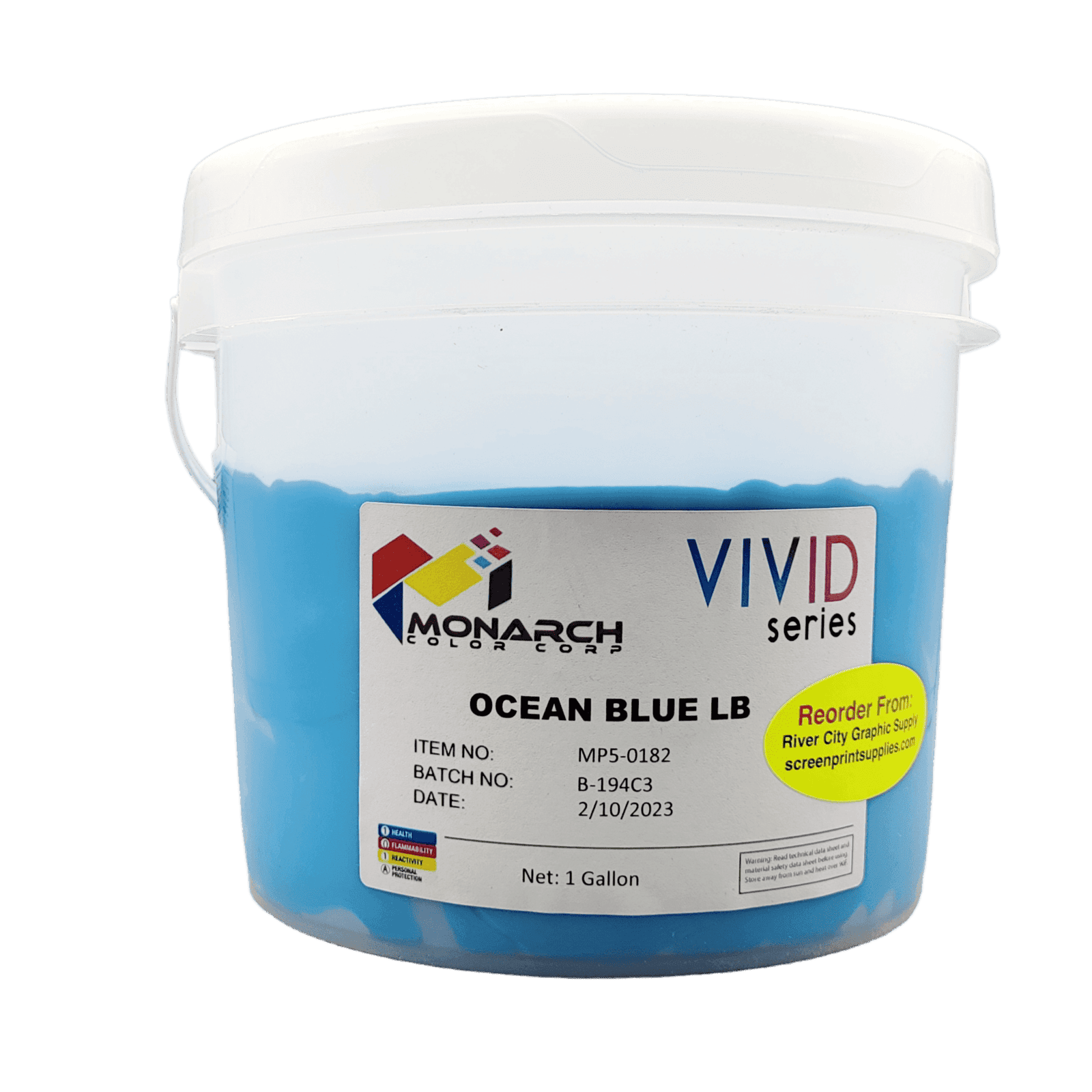 Monarch Vivid LB Ocean Blue Plastisol Ink – Soft and Creamy Screen Printing Ink
