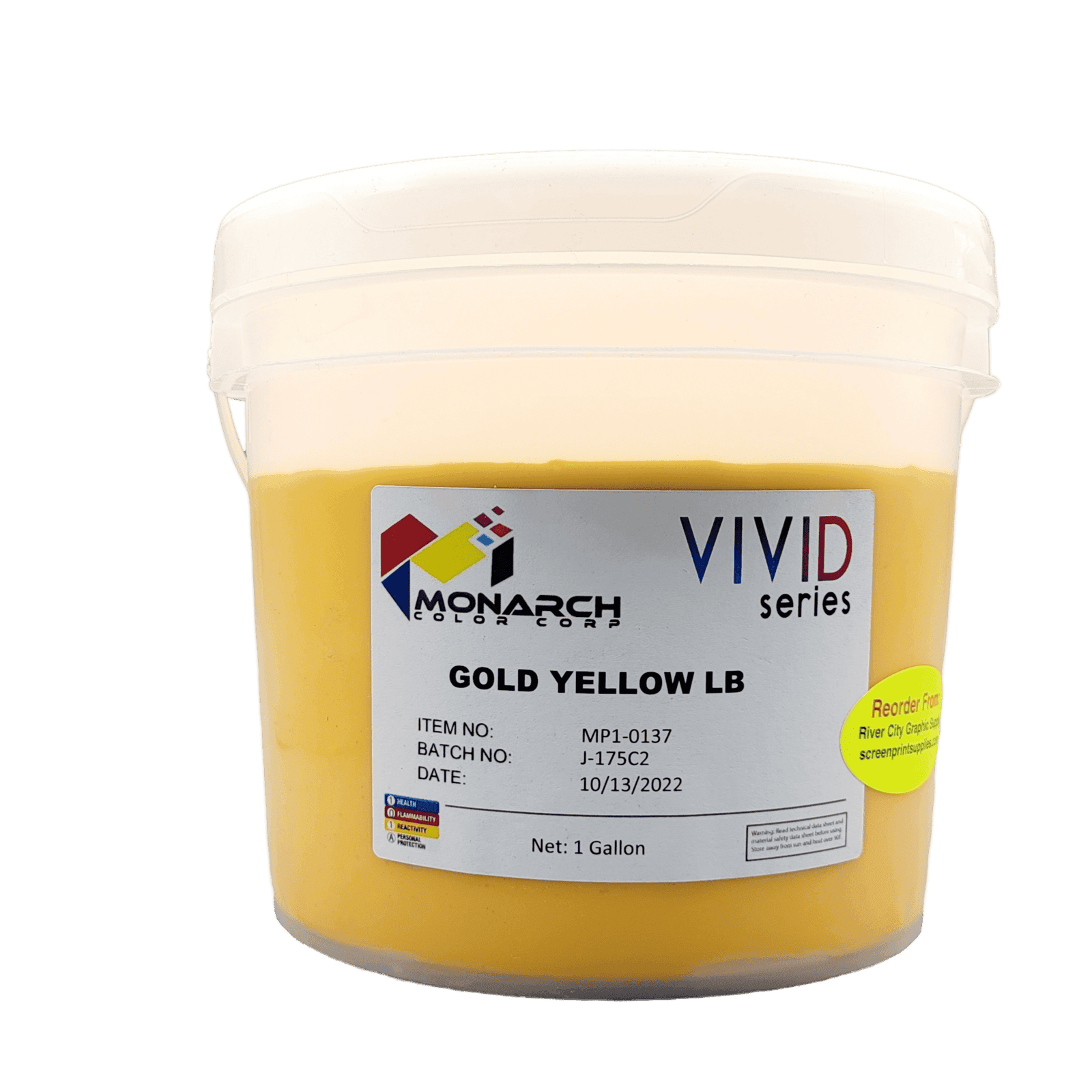 Monarch Vivid LB Gold Yellow Plastisol Ink – Soft and Creamy Screen Printing Ink