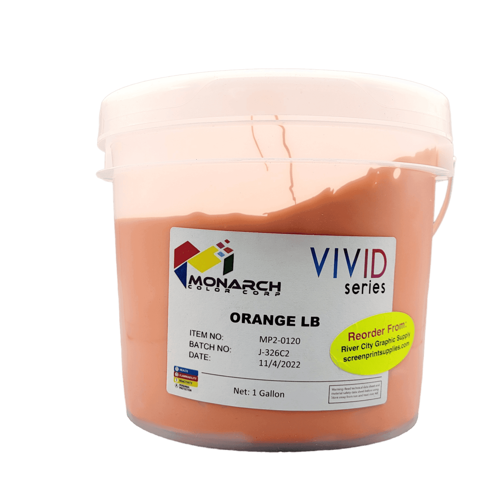 Monarch Vivid LB Orange Plastisol Ink – Soft and Creamy Screen Printing Ink