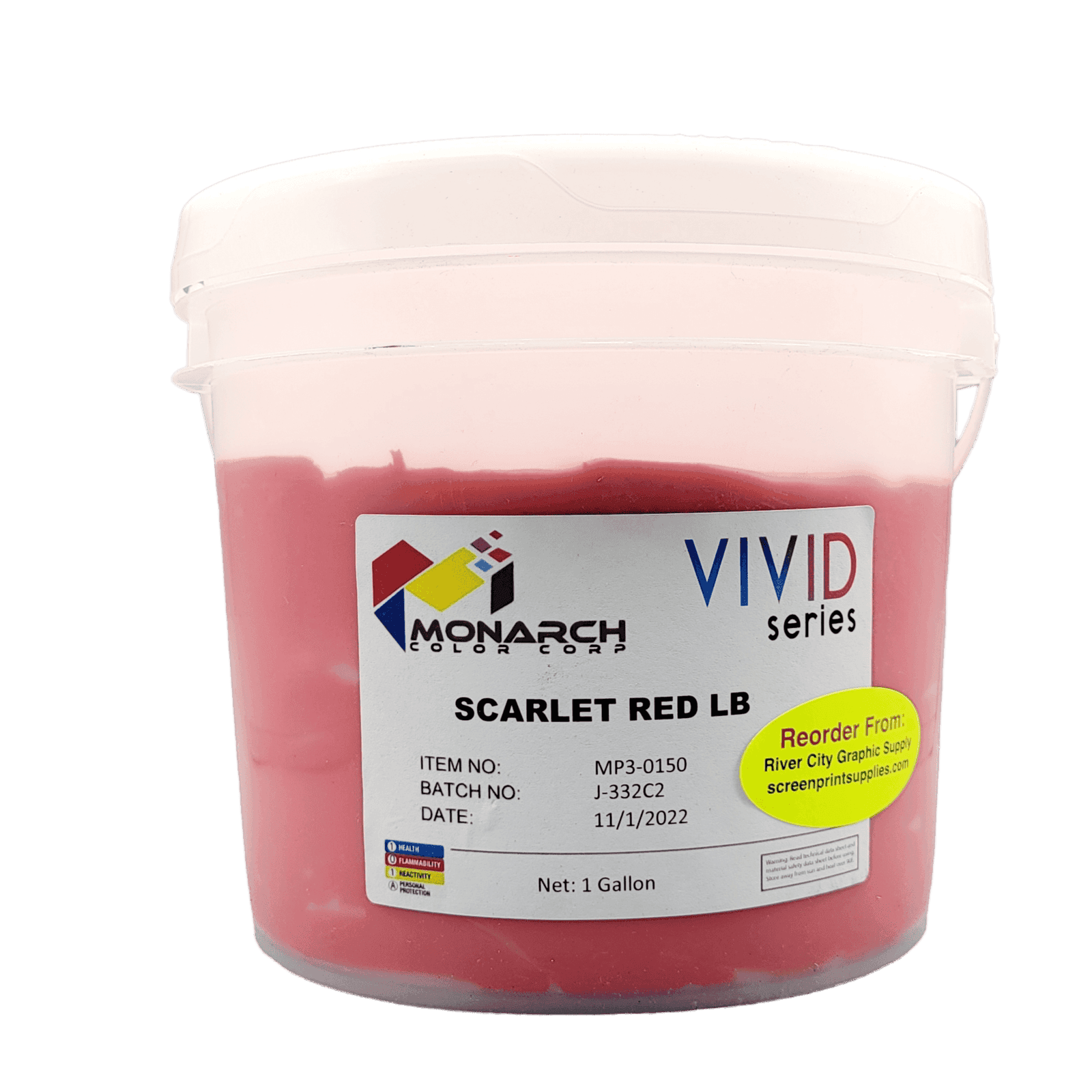 Monarch Vivid LB Scarlet Red Plastisol Ink – Soft and Creamy Screen Printing Ink