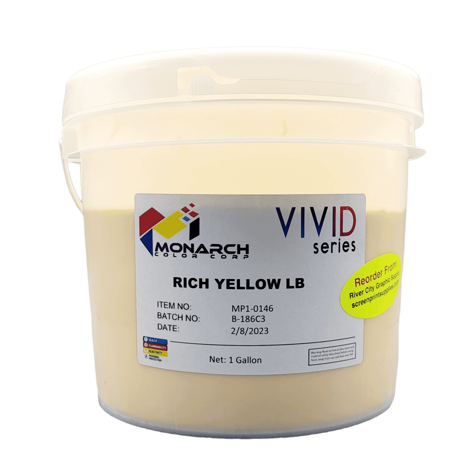 Monarch Vivid LB Rich Yellow Plastisol Ink – Soft and Creamy Screen Printing Ink