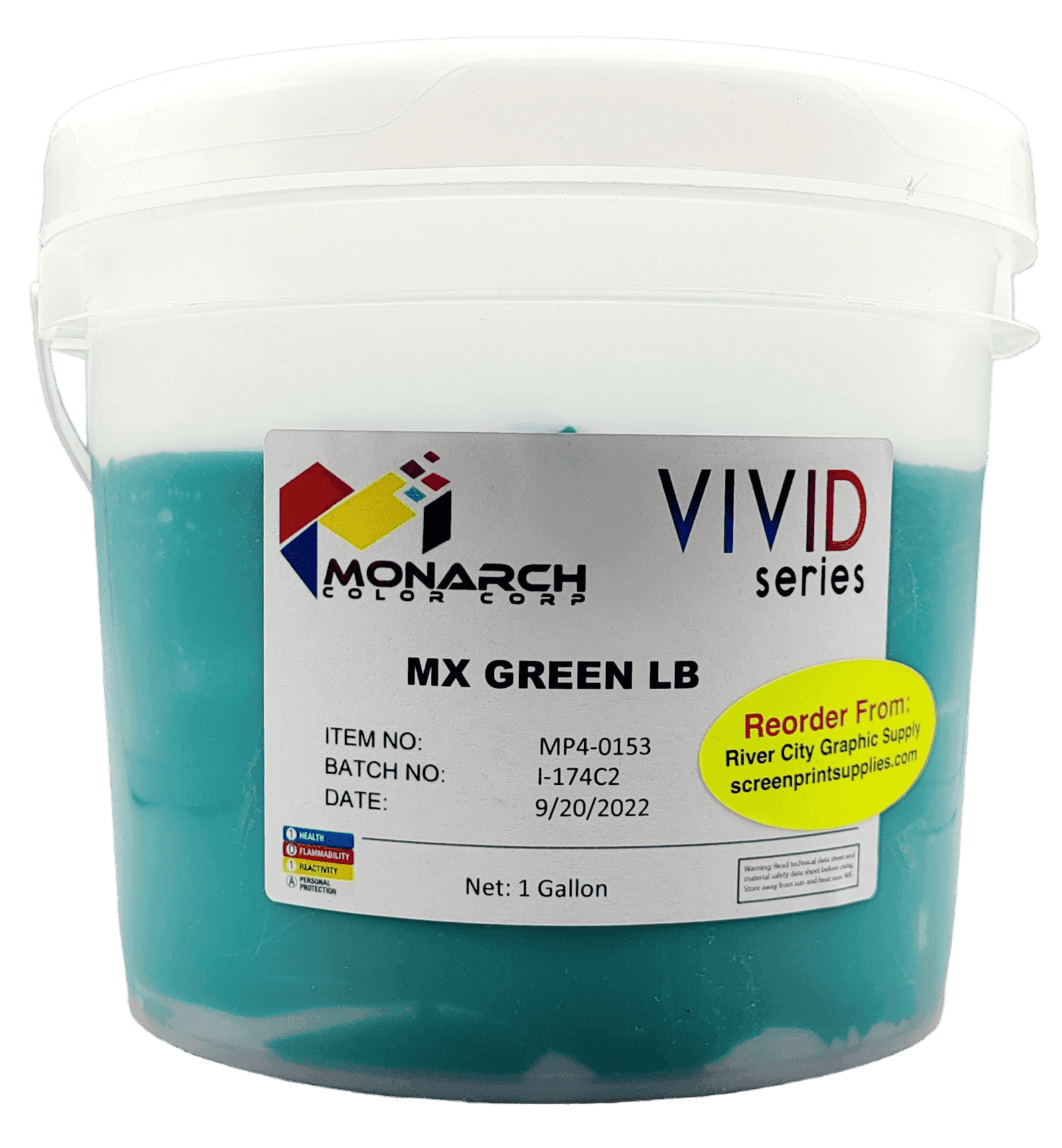 Monarch VIVID MX Green MP4-0153 Plastisol Ink | Pantone Green Mixing Color Screen Printing
