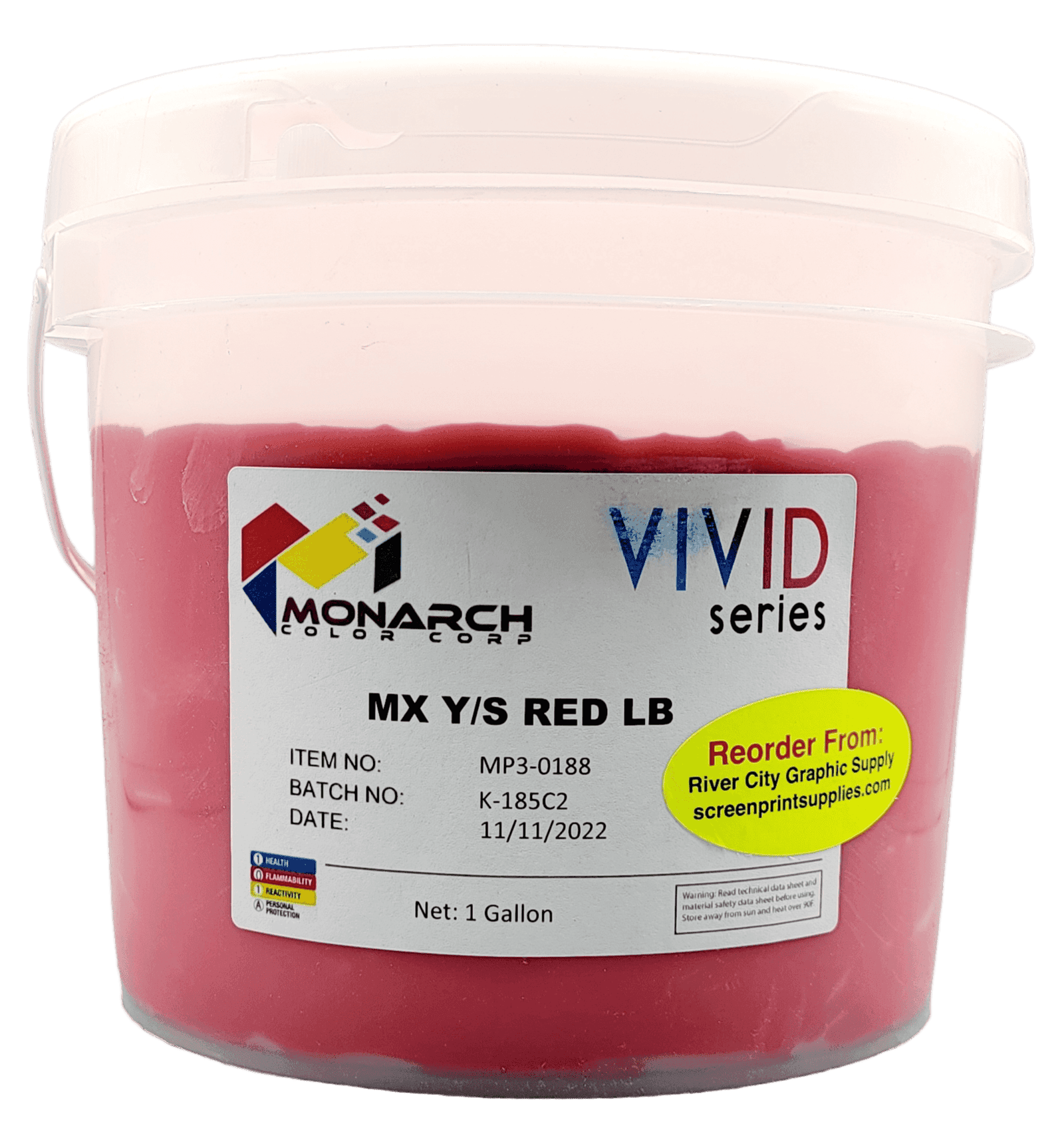 Monarch VIVID Y/S Red MP3-0188 Plastisol | Yellow-Shade Red for Pantone Color Mixing