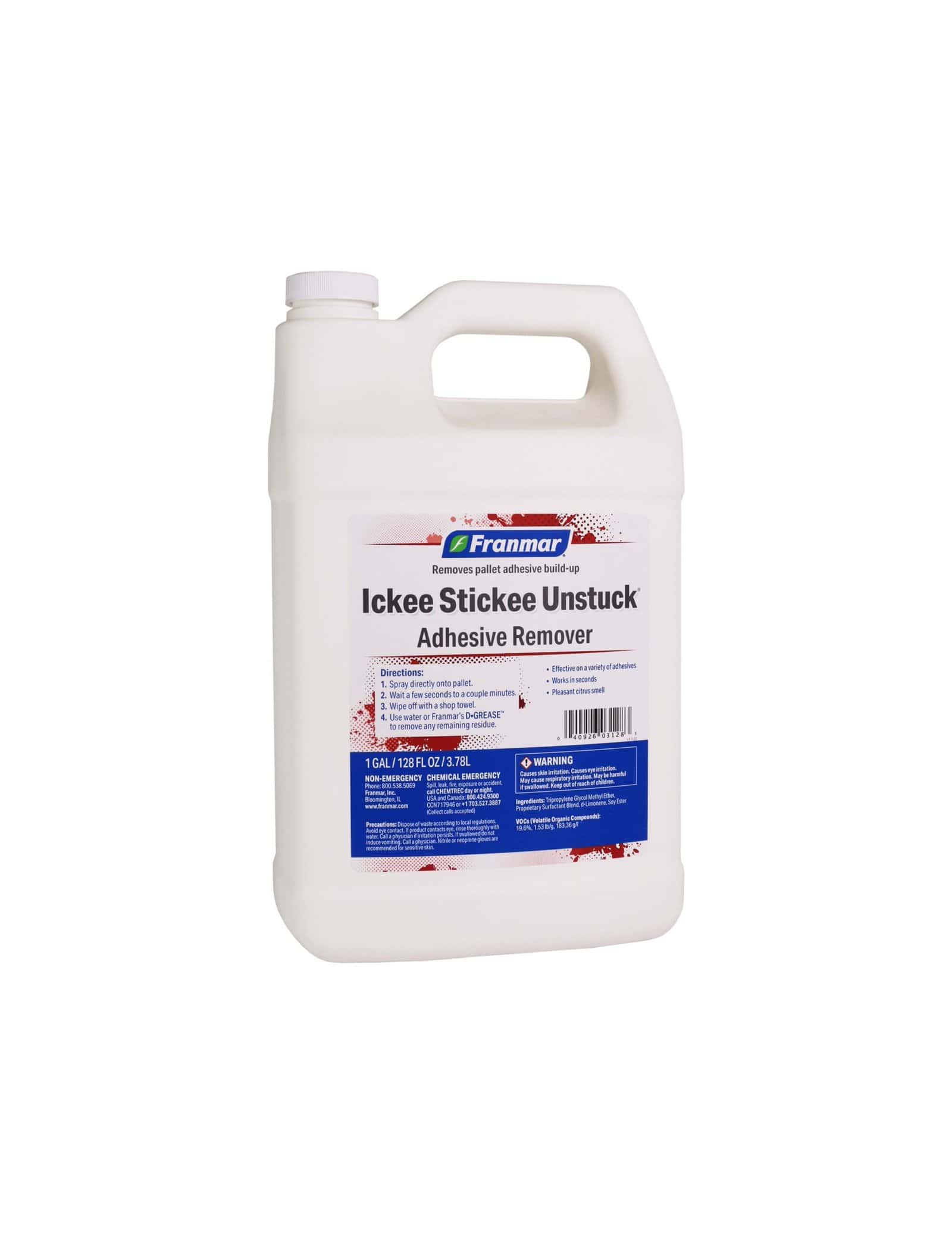 Franmar Ickee Stickee Unstuck® Adhesive Remover – Fast Pallet Adhesive Cleanup for Screen Printers