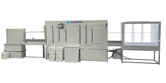 Bluewater R-2536L Inline Reclaim Machine – High-Volume Automated Screen Reclaiming System