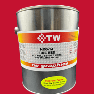 TW Graphics UV Standard Colors – NXG-14 Fire Red Gallon | UV Screen Printing Ink for Signage & Plastics