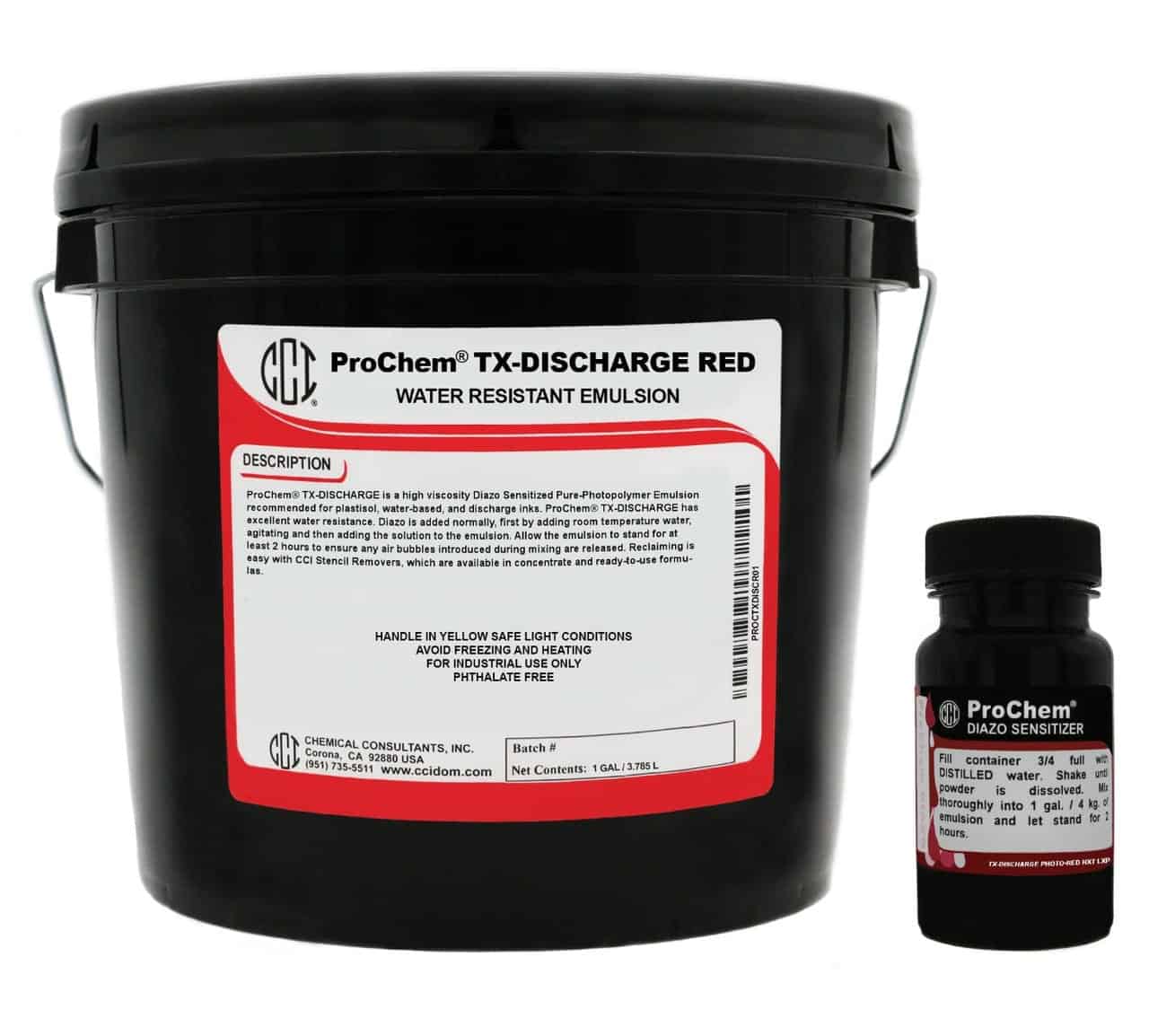 CCI ProChem® TX-Discharge Red Screen Printing Emulsion - High-Viscosity, Water-Resistant Emulsion for Plastisol, Water-Based & Discharge Inks