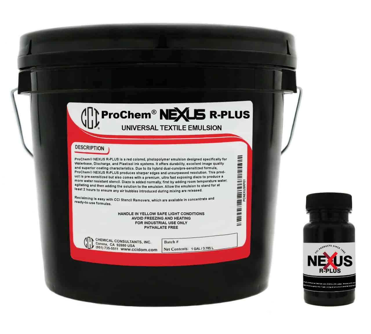 CCI ProChem® NEXUS R-Plus Photopolymer Screen Printing Emulsion - Ultra-Durable, Water-Resistant Emulsion for Water-Based, Discharge & Plastisol Inks